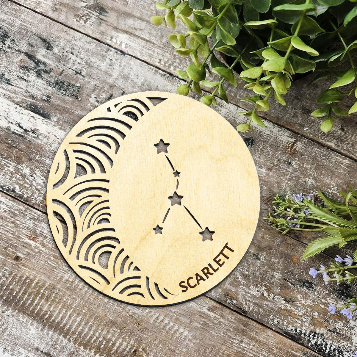 Cancer Constellation Personalized Wood Ornament DS-005