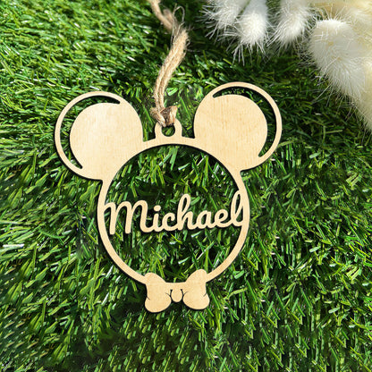 Mickey Personalized Wood Ornament DS-002