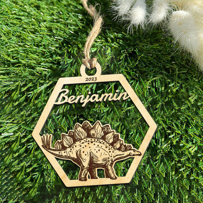 Stegosaurus Personalized Wood Ornament DS-001