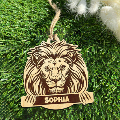 Lion Personalized Wood Ornament DS-007