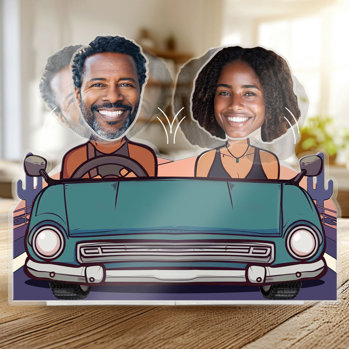 Couple In Car Shaking Head Standee - SHST03