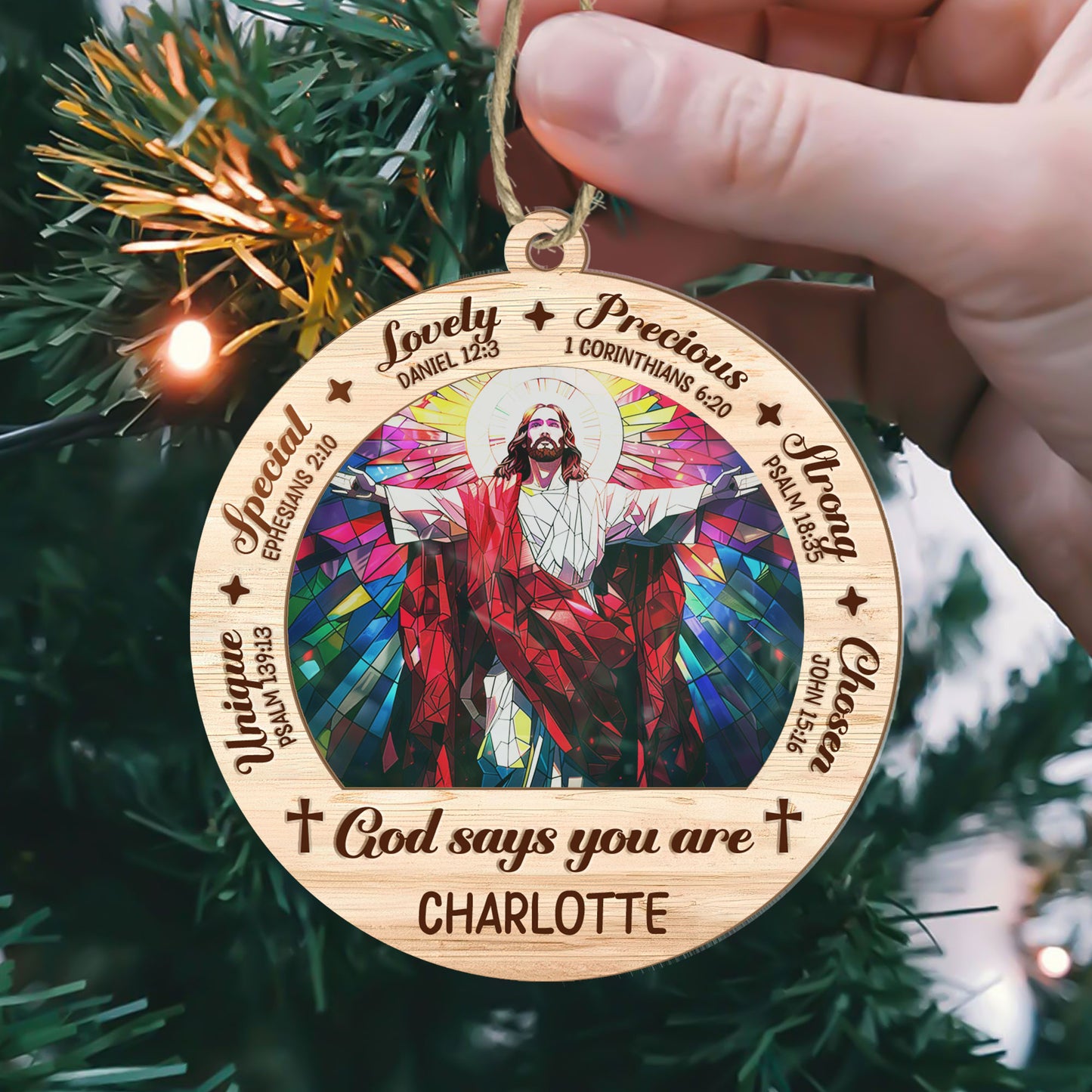 God Says You Are - Personalized Suncatcher Ornament DSSUNOPHN1092TA