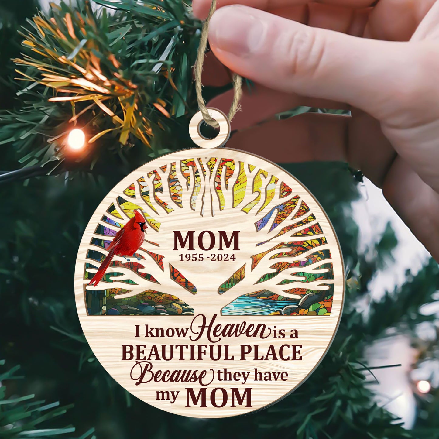 Heaven Is A Beautiful Place - Personalized Suncatcher Ornament DSSUNODM1369TA