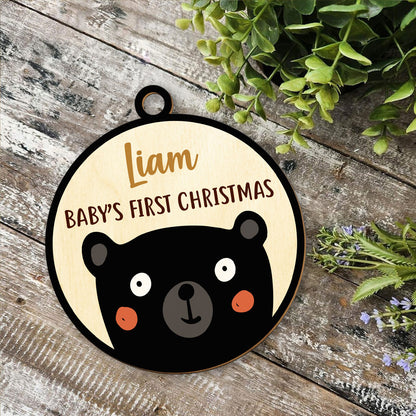 Baby Bear Personalized Wood Ornament DS-64