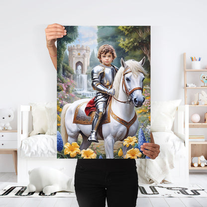 Little Knight Riding Horse - Personalized Poster DSPTDHA1300M