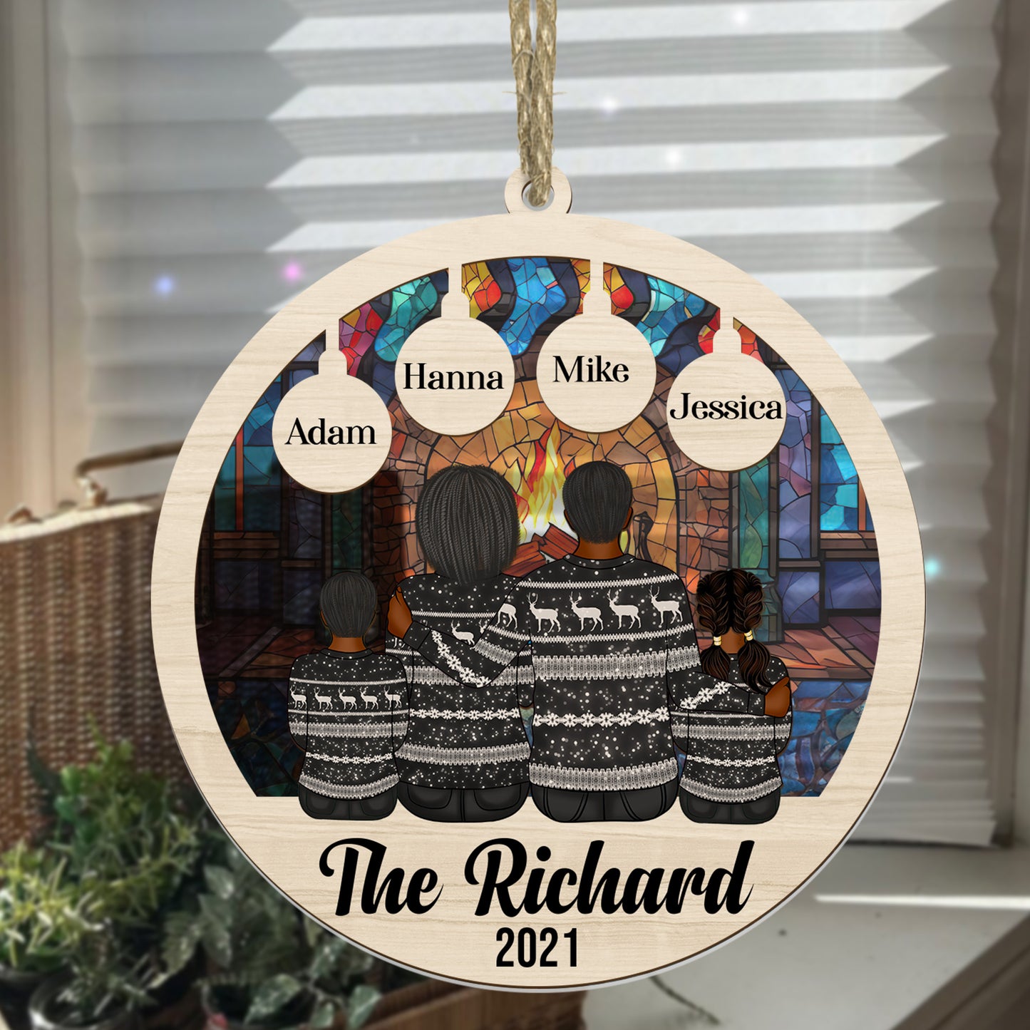 Family A Whole Lot Of Love - Personalized Suncatcher Ornament DSSUNOPTN1077D