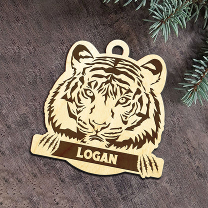 Tiger Personalized Wood Ornament DS-007
