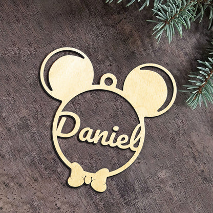 Mickey Personalized Wood Ornament DS-002