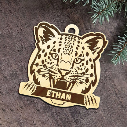Panther Personalized Wood Ornament DS-007