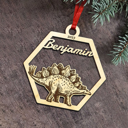 Stegosaurus Personalized Wood Ornament DS-001