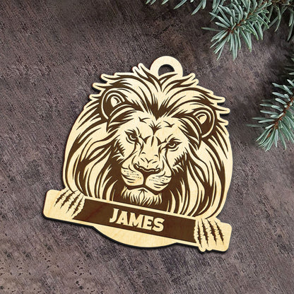 Lion Personalized Wood Ornament DS-007