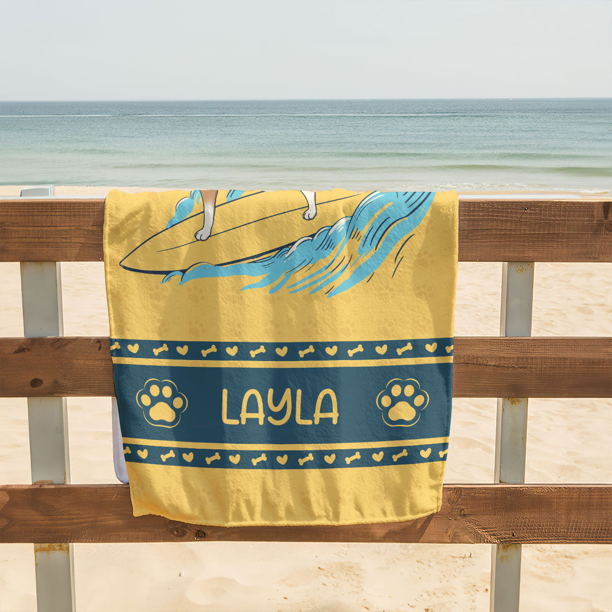 Let's Paw-ty - Personalized Beach Towel DSBTHN31