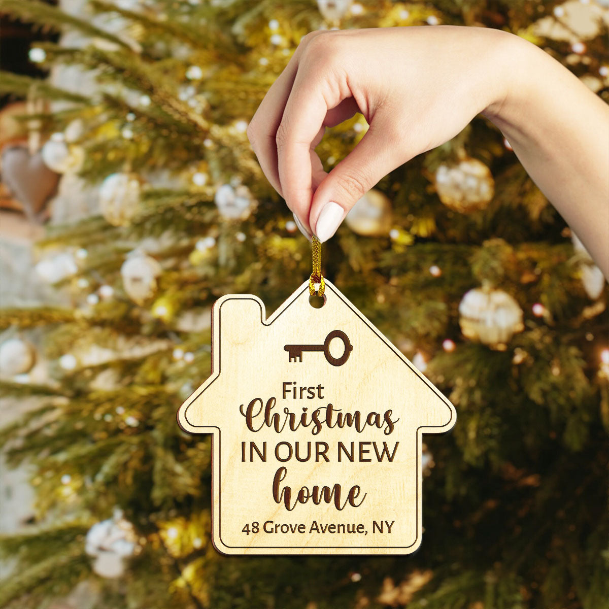 First Christmas In Our Home - Personalized Wood Ornament DS-57