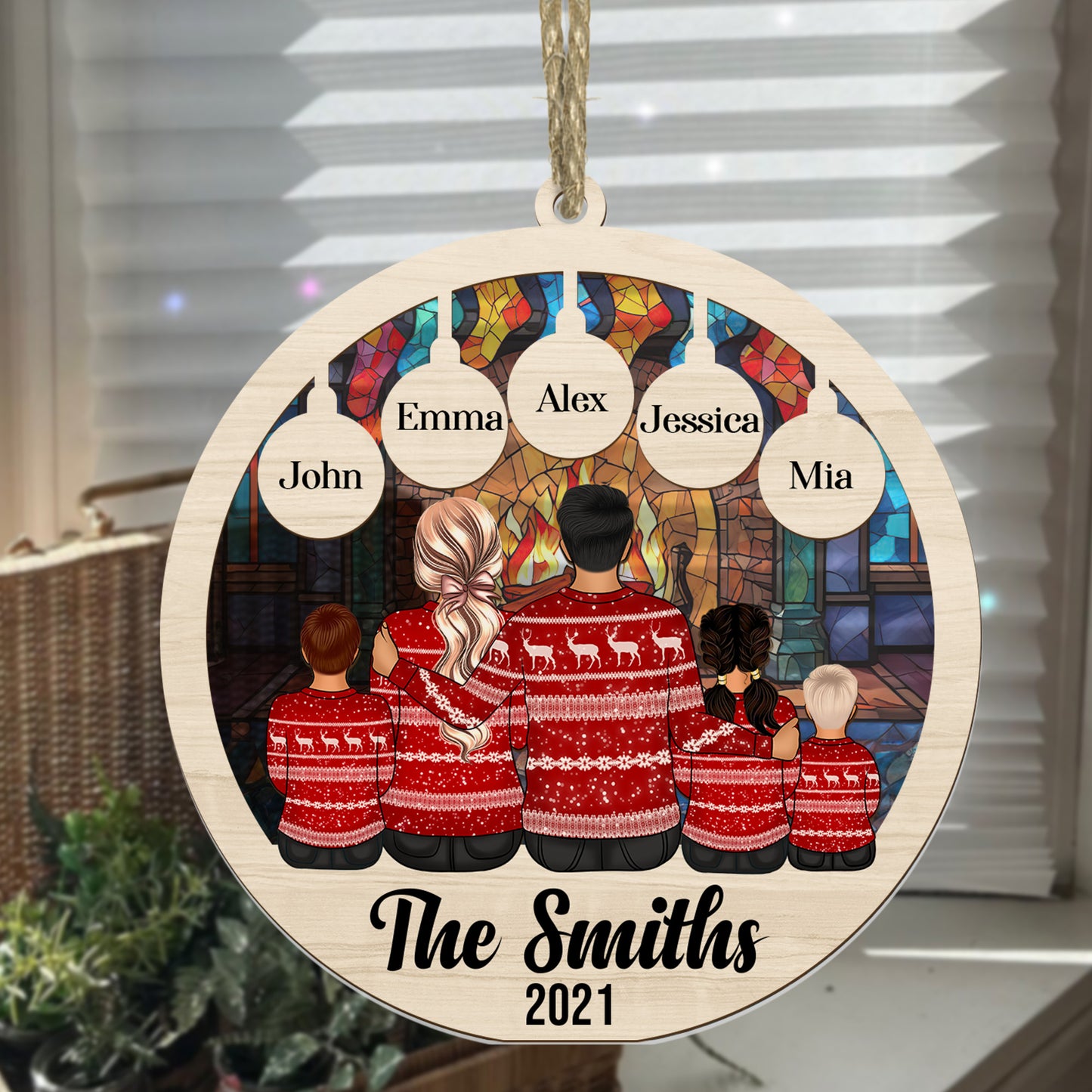 Family A Whole Lot Of Love - Personalized Suncatcher Ornament DSSUNOPTN1077D