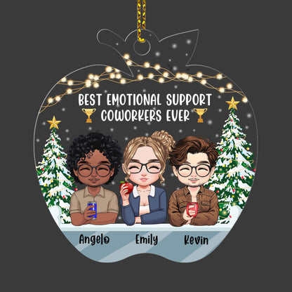 Teacher Colleagues Best Emotional Support Coworkers Ever - Personalized 1-Side Acrylic Ornament DSACOLM1768D