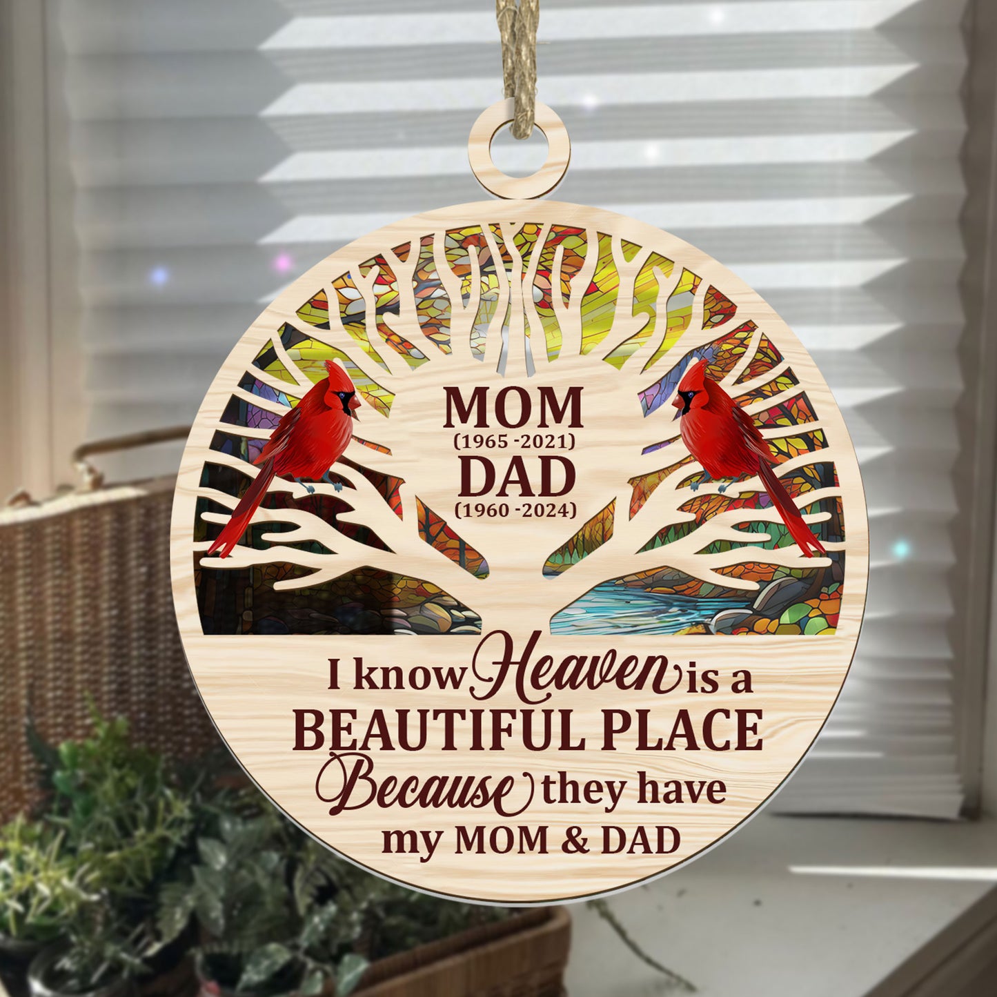 Heaven Is A Beautiful Place - Personalized Suncatcher Ornament DSSUNODM1369TA