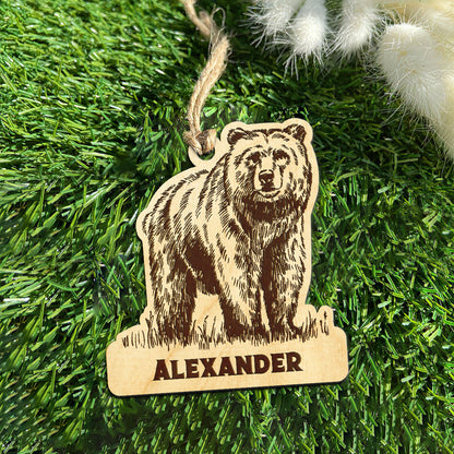 Bear Personalized Wood Ornament DS-15