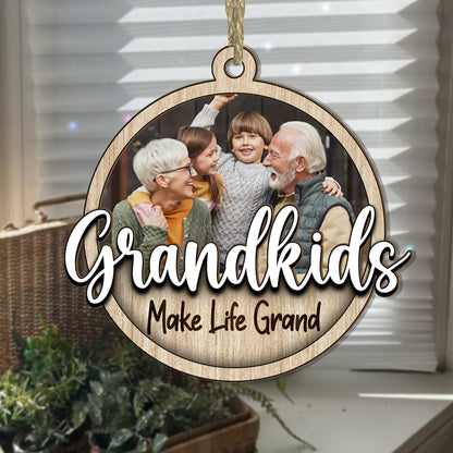 Grandkids Make Life More Grand - Personalized Wood & Acrylic Ornament DSWAOLETN1818L