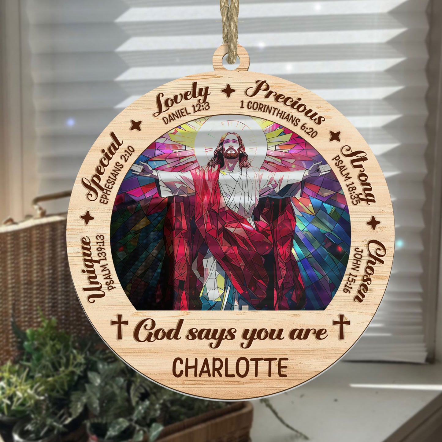 God Says You Are - Personalized Suncatcher Ornament DSSUNOPHN1092TA