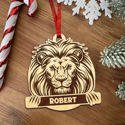 Lion Personalized Wood Ornament DS-007