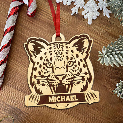 Panther Personalized Wood Ornament DS-007