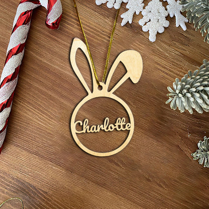 Rabit Personalized Wood Ornament DS-002