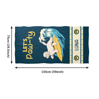 Let's Paw-ty - Personalized Beach Towel DSBTHN31