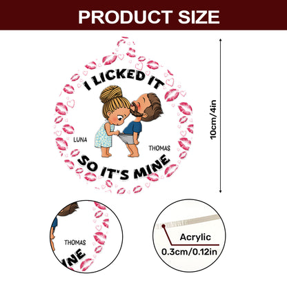 Funny Couple I Licked It So It's Mine - Personalized 1-Side Acrylic Ornament DSACOLET1558M