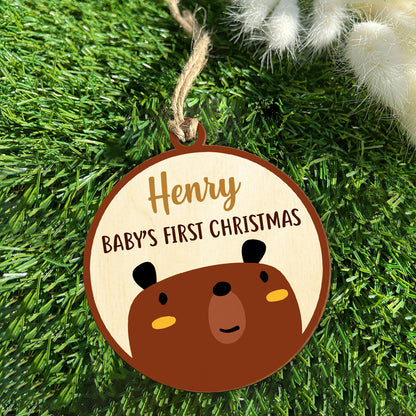 Baby Bear Personalized Wood Ornament DS-64