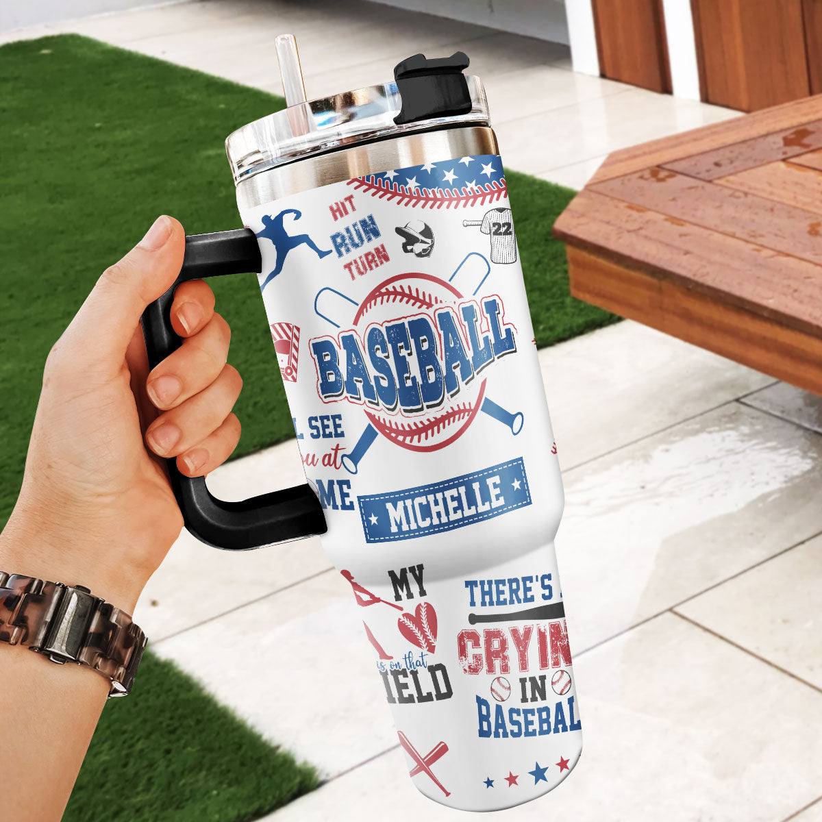 Swing For The Fences Baseball - Personalized Tumbler DSSSTTTN800T