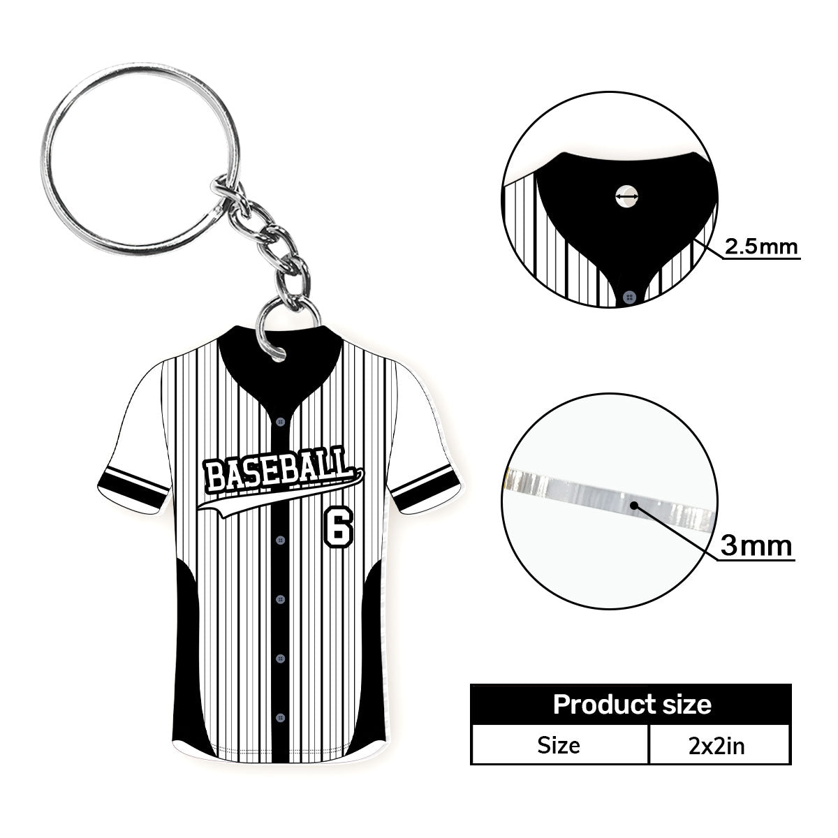 Baseball Team -  Personalized Acrylic Keychain DSAKTHN813T