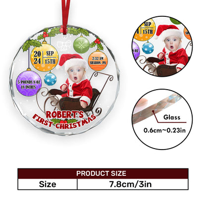 Baby First Christmas - Personalized Custom Glass Ornament DSURGOPHLT1693TA