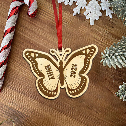 Butterfly Personalized Wood Ornament DS-11