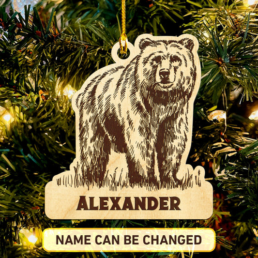 Bear Personalized Wood Ornament DS-15