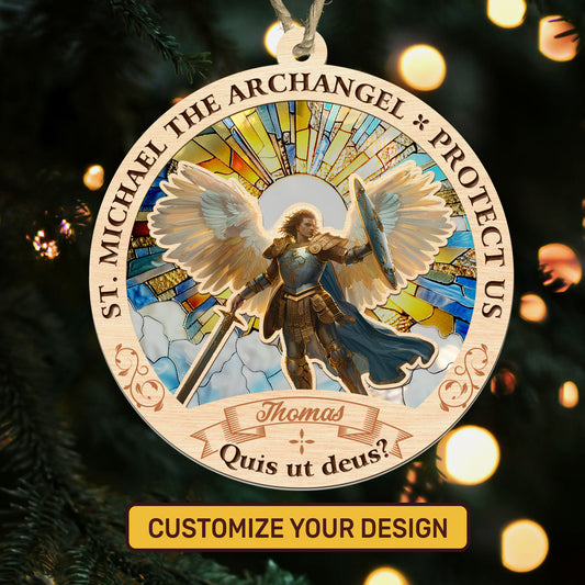 St Michael The Archangel - Personalized Suncatcher Ornament DSSUNOPHA1170M