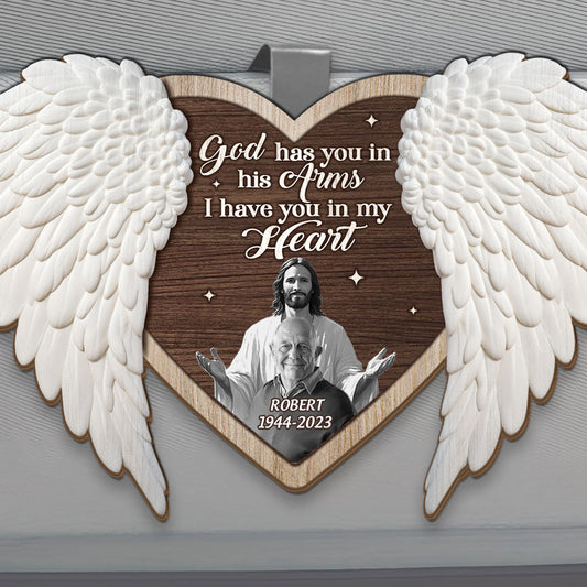 God Has You In His Arms I Have You In My Heart - Personalized Car Visor Clip DSCVCDN2196TA