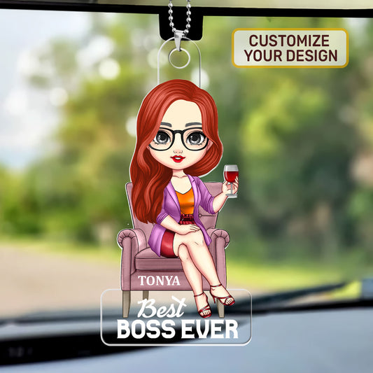 Best Boss Ever - Personalized Custom Car Ornament DSUPCHOHLM1512D