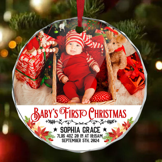 Baby’s First Christmas - Personalized Custom Glass Ornament DSURGOPHLPA2410L