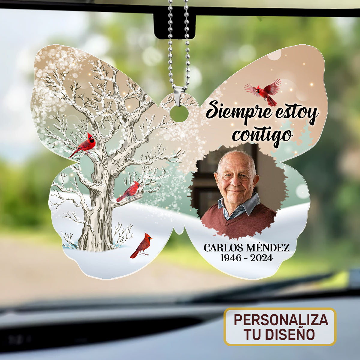 Yo Siempre Estoy Contigo - Personalized Custom Car Ornament DSUPCHOHLN1894L