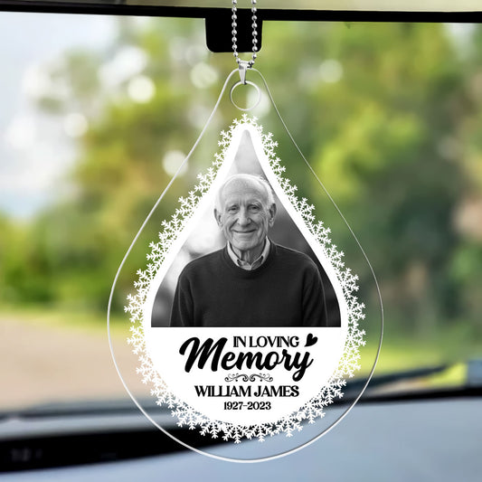 In Loving Memory Photo Grayscale - Personalized Custom Car Ornament DSUPCHOHLPA2462L