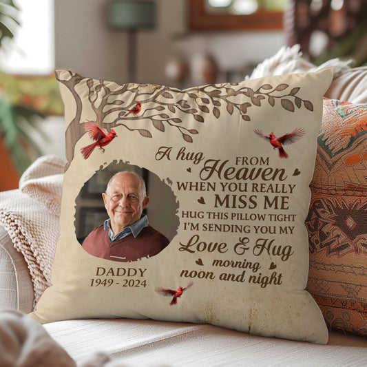 A Hug From Heaven - Personalized Crystal Velvet Pillow DSPILWHLPA2025M