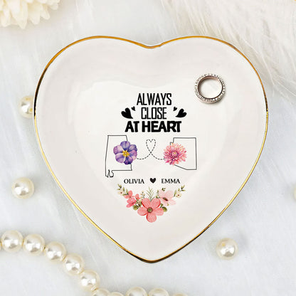 I Wish We Lived Closer - Personalized Heart Shaped Jewelry Dish DSSHSCRDHLPA2182L