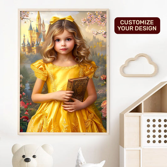 Princess With Book - Personalized Poster DSPTPHA1084TA