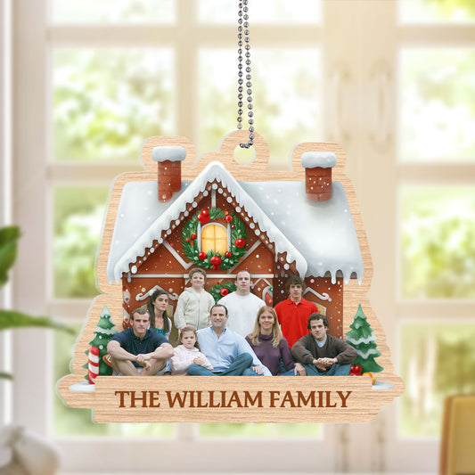 Custom Photo Family Gingerbread House - Personalized 1-Side Acrylic Ornament DSACOHLPA2125M