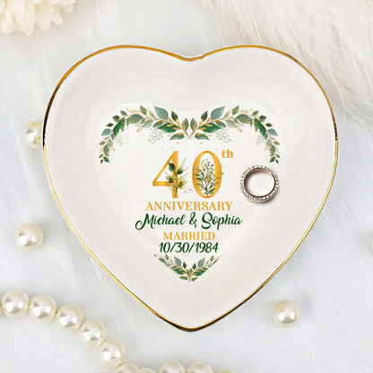 Wedding Anniversary - Personalized Heart Shaped Jewelry Dish DSSHSCRDHLN2423L