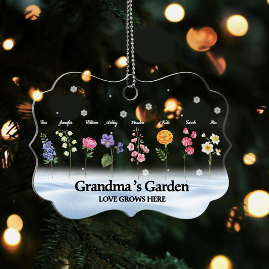 Grandma‘s Garden Love Grows Here - Personalized 1-Side Acrylic Ornament DSACOHLPA1993M