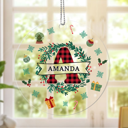 Name Monogram Christmas Family - Personalized 1-Side Acrylic Ornament DSACOHLPA1960TA