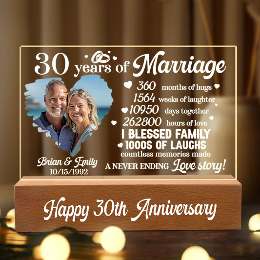 Couple Happy Anniversary - Personalized Acrylic Plaque Night Light DSAPNLHLN2407L