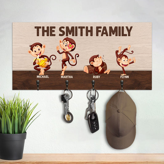 The Monkey Family - Personalized Key Holder DSUWKHCSDN1968M