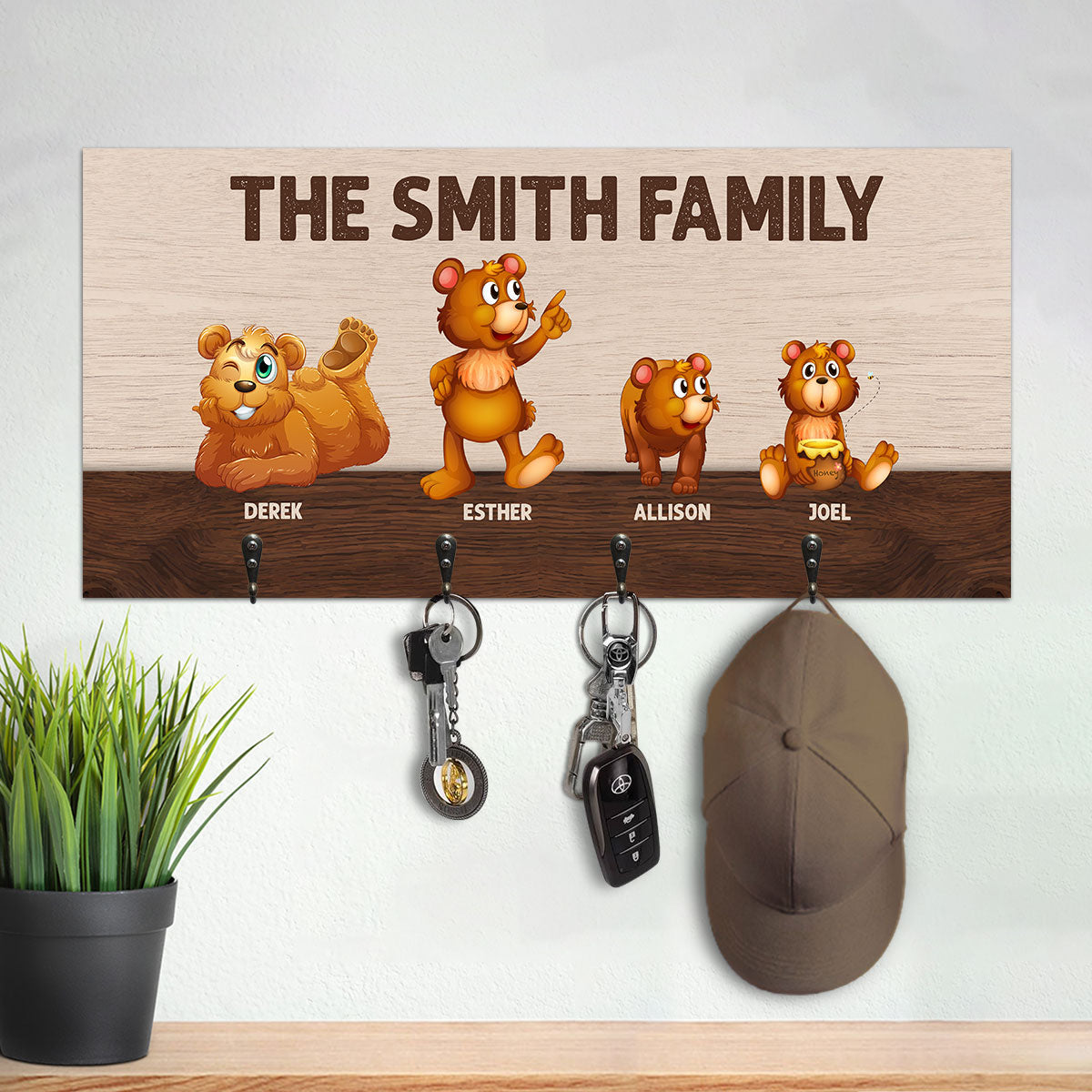 The Bear Family - Personalized Key Holder DSUWKHCSDN1957L